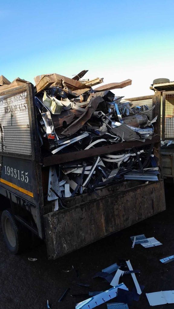 rubbish truck loaded
